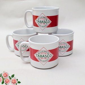 Dat'l Do It, Inc  Soup Mugs Tabasco Sauce Branded Double Sided Graphics Set of 4